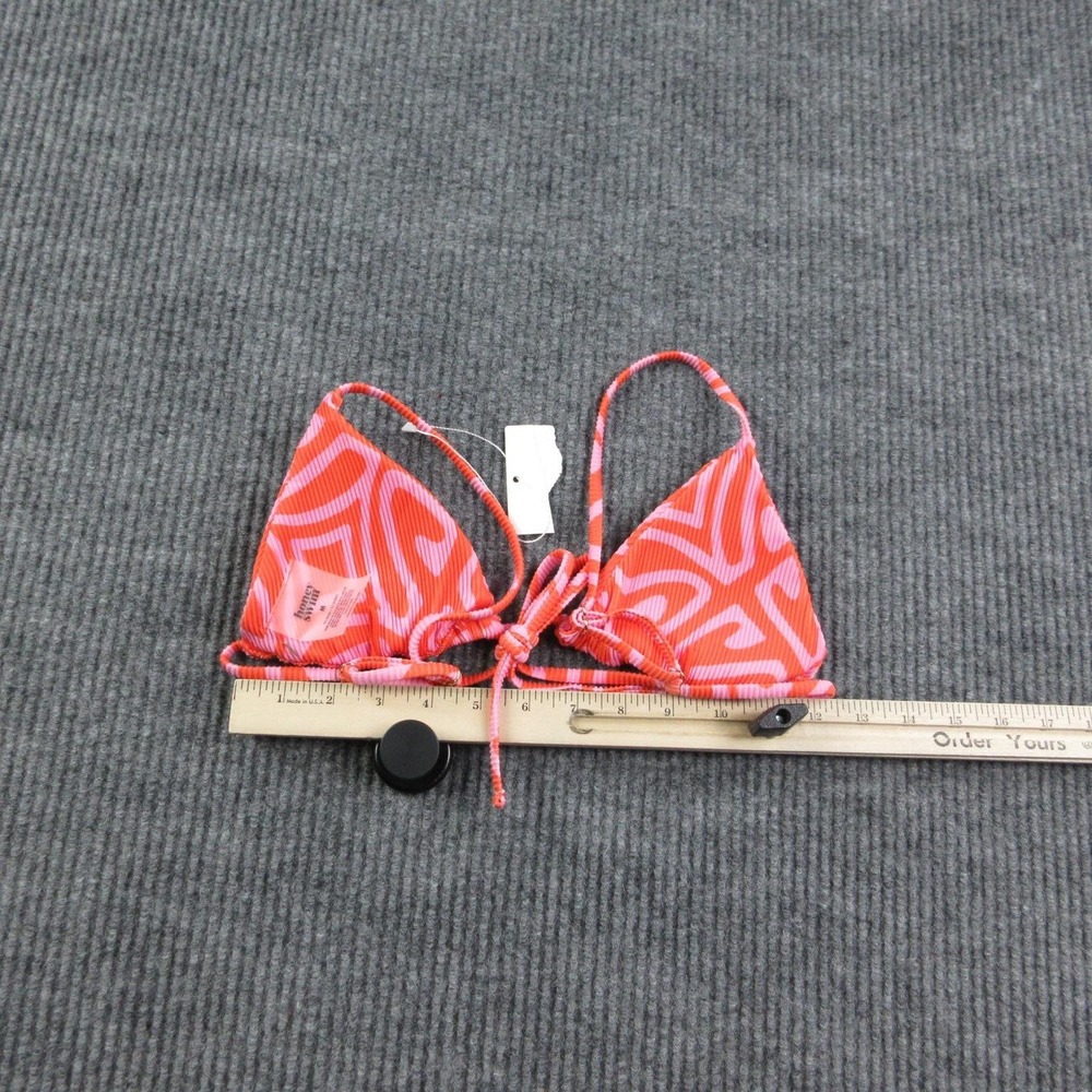 Honey Swim Top Womens M Pink Geometric Triangle Spaghetti Straps Lined NWT - Picture 4 of 6